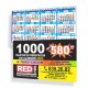 1000 tarjetas de Presentación con Calendario 2023 Frente color Reverso color